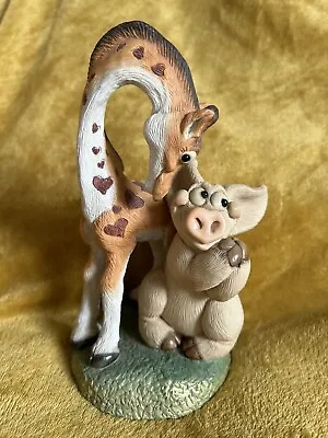 Piggin' With Giraffe Figurine - Opposites Attract - 2001 - David Corbridge - • £9.99