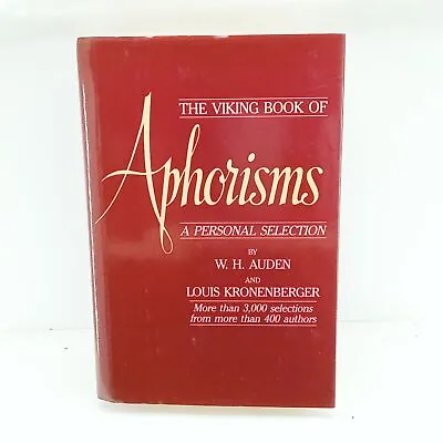 Viking Book Of Aphorisms: A Personal Selection W. H. Auden  Good • $9.03