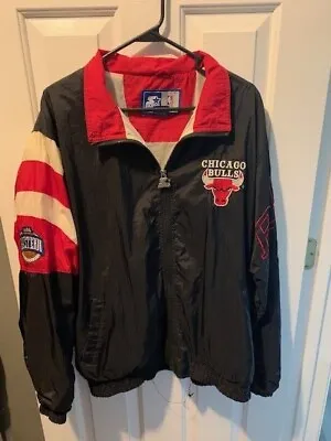 Men’s Vintage 90s Chicago Bulls Starter Jacket Windbreaker Full Zip Size L NBA  • $60