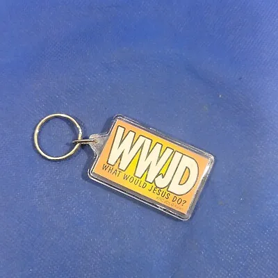 Vintage Keychain WWJD What Would Jesus Do Collectable Plastic Keyring • $2.38