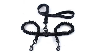 $22 • Buy Dog Lead Splitter 1 To 2 Double Leash Strong Coupler Two Way Elastic Au Stock