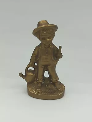 Vintage Brass Boy With Watering Can • $7