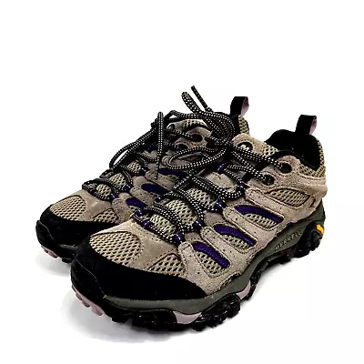 Merrell Moab Women's US 6.5 Ventilator Hiking Shoes Taupe/Purple J32678 • $29.99