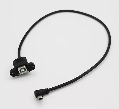 Mini 5 Pin Male Right Angle To USB 2.0 B Female Panel Mount Extension Cable 50cm • $3.49