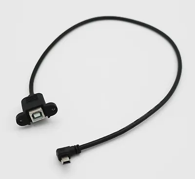 USB 2.0 B Female Panel Mount To Mini 5 Pin Male Right Angle Extension Cable 50cm • $2.56