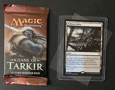 Polluted Delta MtG 239/269 Khans Of Tarkir + 15 Card Booster Light Play Sealed • $40