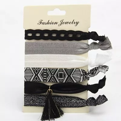 Elastic Ribbon Hair Accessories - 5 Pack Hair Ties Band - HA0007 • £3.45