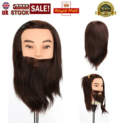 £21.09 • Buy Man 12  Hair Barber Practice Hairdressing Training Head Beard Mannequin + Clamp