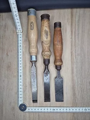 Vintage Set Of Marples Capped Mortice Chisels Old Collectable Tools • £28