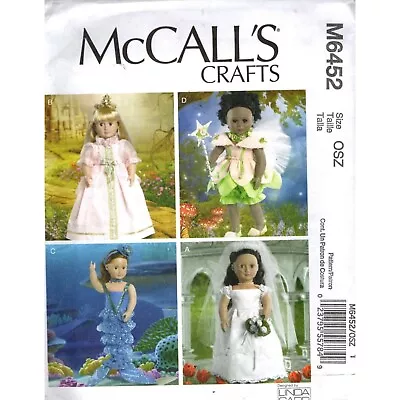 18  Doll Costume Clothes Sewing Pattern Bride Mermaid Fairy Princess McCalls • $7