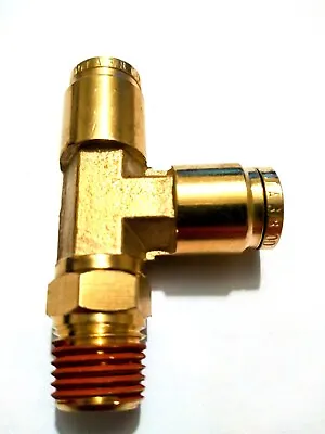 Brass Fittings Quick Connect Dot Air Brake  3/8t X 1/4npt Male Run Tee Swivel • $11.99