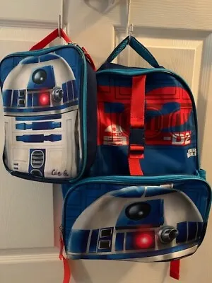 Star Wars R2-D2 Backpack & Matching Lunch Bag Fits Into Very Good Condition  • $11.99