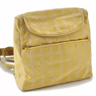 CHANEL Bag Travel Line Backpack RARE Yellow Monogram Convertible • $497.01