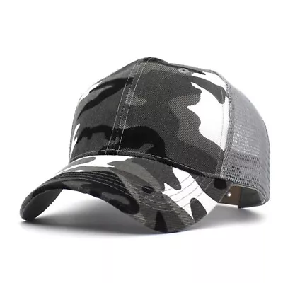 Stylish Unisex Baseball Cap With Mesh Trucker Design For Fishing And Military • £8.11