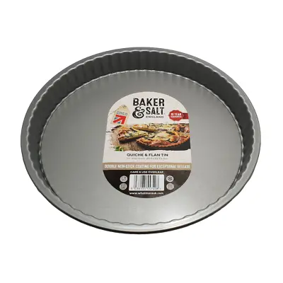 Flan Dish Fluted Loose Bottom Base Non-Stick Cake Baking Quiche Tin Tart Sponge • £16