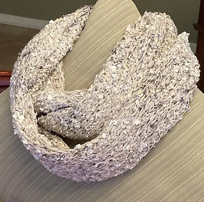 NEW Aran/grey/silver Metallic Polyester Blend Infinity Eternity Loop Scarf • $7