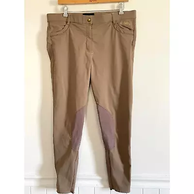 B/Vertigo Tan Beige Tan High Rise Equestrian Riding Pants XL 36 X 26.5 F31 • $30