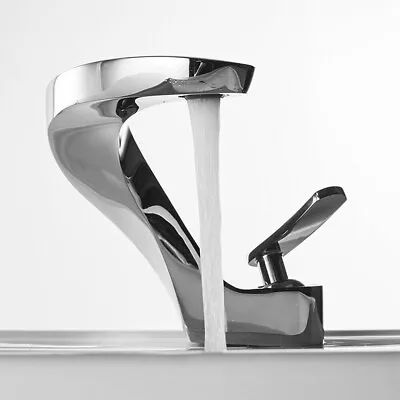 £49 • Buy Basin Sink Faucet Single Lever Mixer Tap Modern Chrome Waterfall Bathroom Tap
