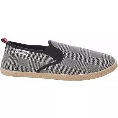 Lambretta Kyak Check Mens Espadrilles Shoes - Black • £8.90