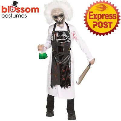 CK2834 Mad Scientist With Mask Doctor White Coat Lab Einstein Halloween Costume • $51.71