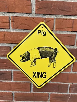 Pig Crossing Sign: 'Pig XING'. NEW!! KC Creations Farm Animals • $2.99