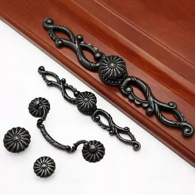 $7.37 • Buy Vintage Drawer Knob Pull Dresser Bail Drop Pull Rustic Antique Black Bronze Pull
