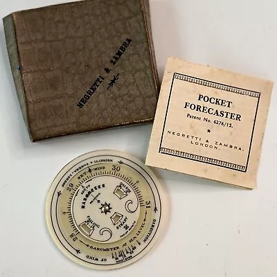 Vintage Negretti & Zambra Pocket Forecaster Barometer Boxed • £24.99