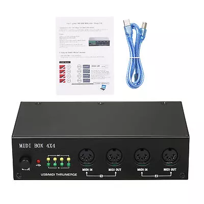 UM4X4 USB MIDI Interface 4 IN /4 Out 64 MIDI Channels 4i/4o + Merge 2i4o Z7P3 • $33.55