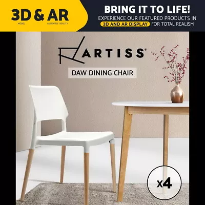 Artiss 4x Belloch Replica Dining Chairs Stackable Designer Wooden Bar Kitchen • $152.95