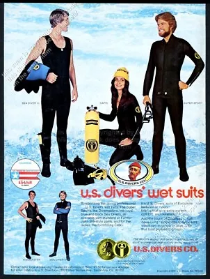 1976 Jacques Cousteau Photo US Divers Scuba Diving Wet Suit Etc Vintage Print Ad • $9.99