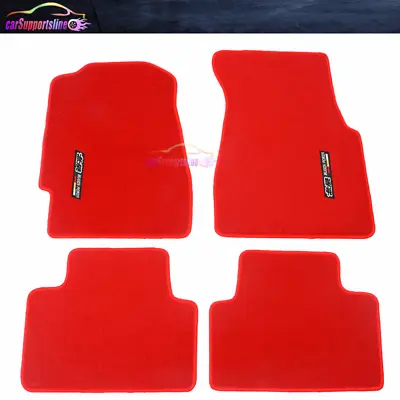 Fit For 92-95 Honda Civic Sedan Coupe Red Nylon Floor Mats Carpets W/ Emblem • $57.99