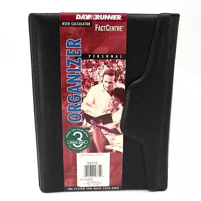 Day Runner Organizer W Calculator Black Leather Planner 3 Ring Binder NEW • $17.99