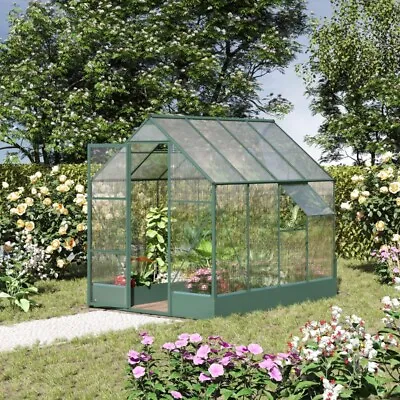 £349.94 • Buy Outsunny Walk-in Greenhouse Garden Polycarbonate Aluminium W/ Smart Window 6x8ft