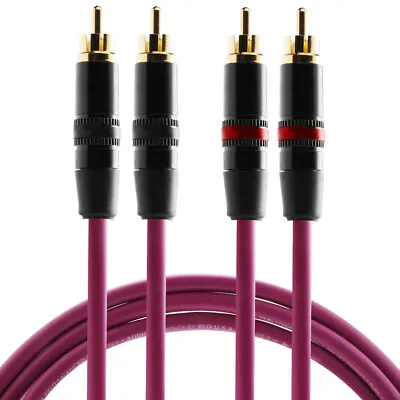 Preffair Pair 6N OFC RCA Cable Gold Plated Plug Audio Signal Wires RCA Connector • $25.99