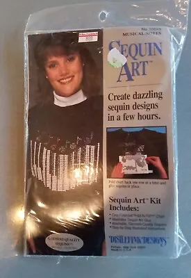 VTG New Distlefink Designs  Sequin Art Kit   MUSICAL NOTE  33223 Piano Keys • $9.99