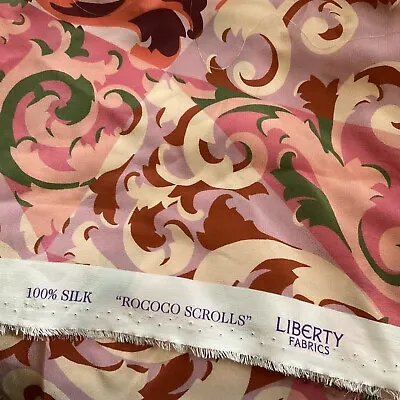 Liberty Of London Silk Fabric Rococo Scrolls 140x111  • £48