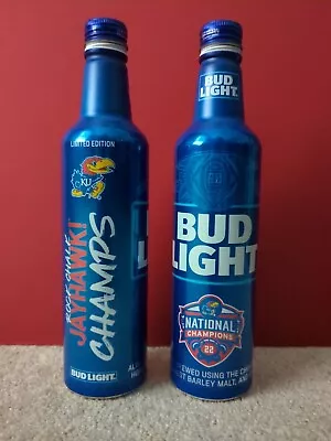 $0.99 • Buy 2 Kansas KU Jayhawks 2022 NCAA National Champions Bud Light Aluminum Bottles
