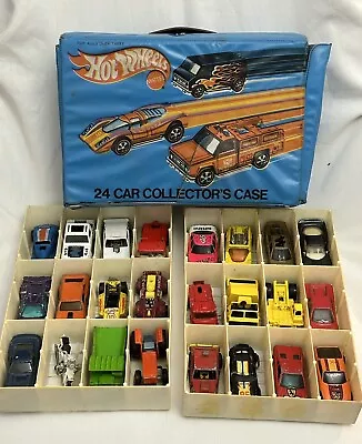 Lot Of 24 Vintage Diecast Cars Hot Wheels Tomica Etc W/Case FREE SHIPPING • $36