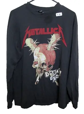 Metallica Shirt Womens Medium Damage Inc. Rock Band Skull Long Sleeve Ladies • $17.14
