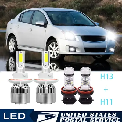For Nissan Sentra 2004-2012 LED Headlight High/Low + Fog Light Bulbs Combo 6000K • $20.98