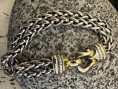 David Yurman 14k Sterling Double Wheat Bracelet • $785