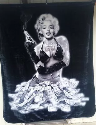 Marilyn Monroe Money Shot Tattoo Gun Queen Size Blanket • $60.05