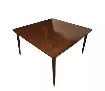 Vintage Mid Century Modern Wood Grain Formica Table Square • $45