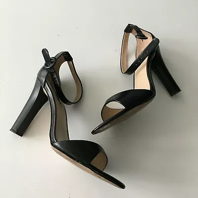 $58.64 • Buy ZARA Barely There LEATHER SANDAL Black Minimalist Shoes Womens Size 40 US Size 9