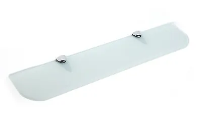 Glass Shelves Wall Mounted White With Various Chrome Supports - Curved Edge • £23.99