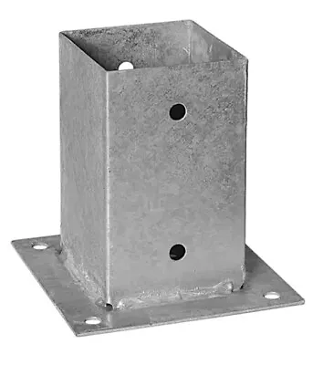 Heavy Duty Galvanised Bolt Down SQUARE POST Fence Foot Base Support Grip Anchor • £8.78