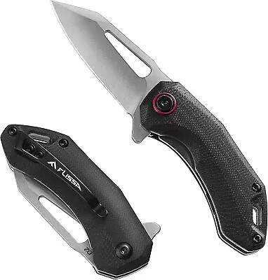 FLISSA Mini Pocket Knife 2.5'' D2 Blade G10 Handle Folding EDC Knife Fiberglass • $24.99