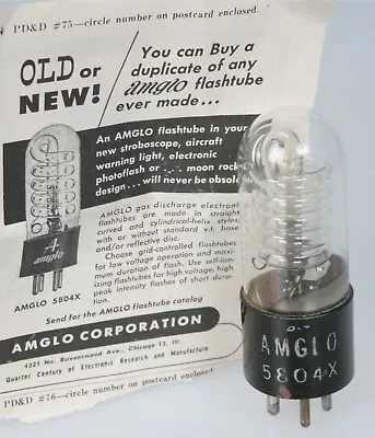 Vintage 1940’s Amglo 5804X Flash Tube With Advertising Photo Moon Rocket Design • $24.96