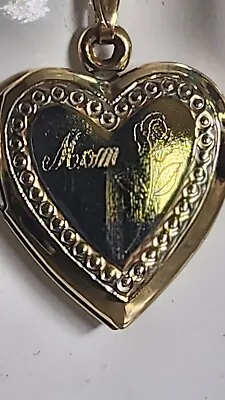 Mom Mother's 10K Pendant Picture Locket Heart Necklace 14K Solid Gold Chain 2.8g • $199