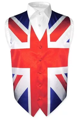 Men's Dress Vest BRITISH Flag Design UNION JACK Pattern For Suit Or Tuxedo • $22.95